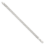 Sterling Silver 6.25mm 6 Side Diamond-Cut Flat Double Curb Chain