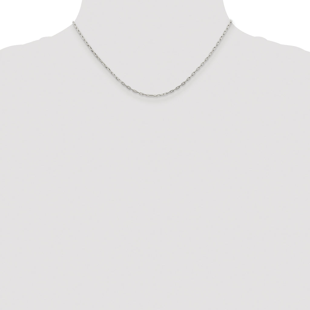 Sterling Silver Rhodium-plated 1.75mm Elongated Open Link Chain