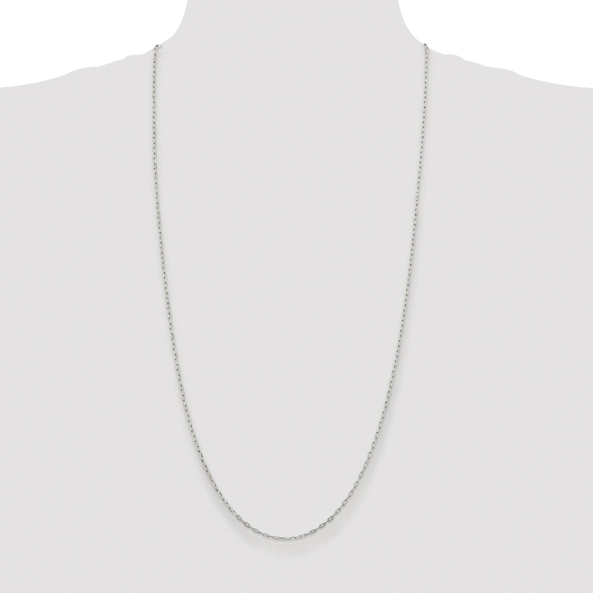 Sterling Silver Rhodium-plated 1.75mm Elongated Open Link Chain