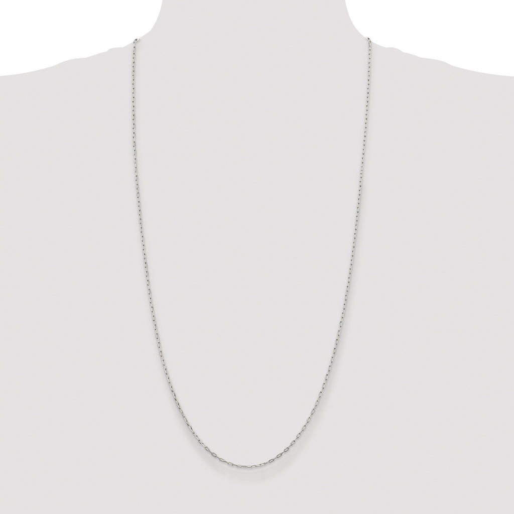 Sterling Silver Rhodium-plated 1.75mm Elongated Open Link Chain