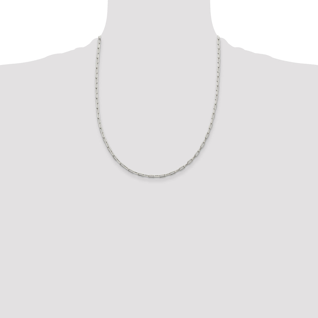 Sterling Silver 2mm Elongated Open Link Chain