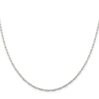 Sterling Silver Rhodium-plated 2mm Elongated Open Link Chain