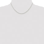 Sterling Silver Rhodium-plated 2mm Elongated Open Link Chain