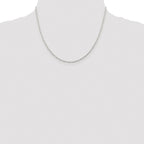 Sterling Silver Rhodium-plated 2mm Elongated Open Link Chain