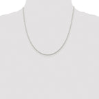 Sterling Silver Rhodium-plated 2mm Elongated Open Link Chain