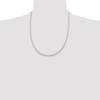 Sterling Silver Rhodium-plated 2mm Elongated Open Link Chain