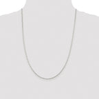 Sterling Silver Rhodium-plated 2mm Elongated Open Link Chain