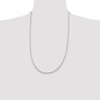 Sterling Silver Rhodium-plated 2mm Elongated Open Link Chain