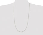 Sterling Silver Rhodium-plated 2mm Elongated Open Link Chain