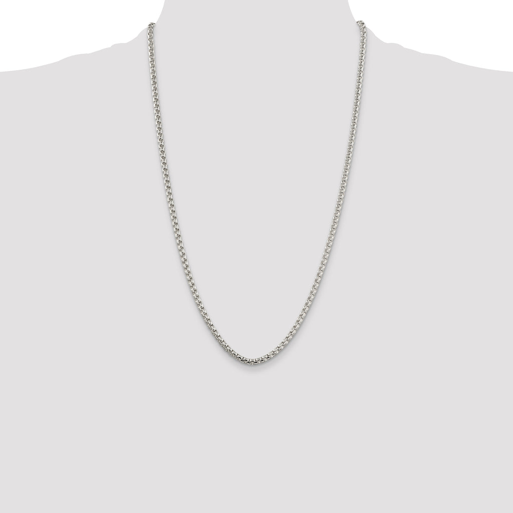 Sterling Silver Box Chain Necklace 3.6mm