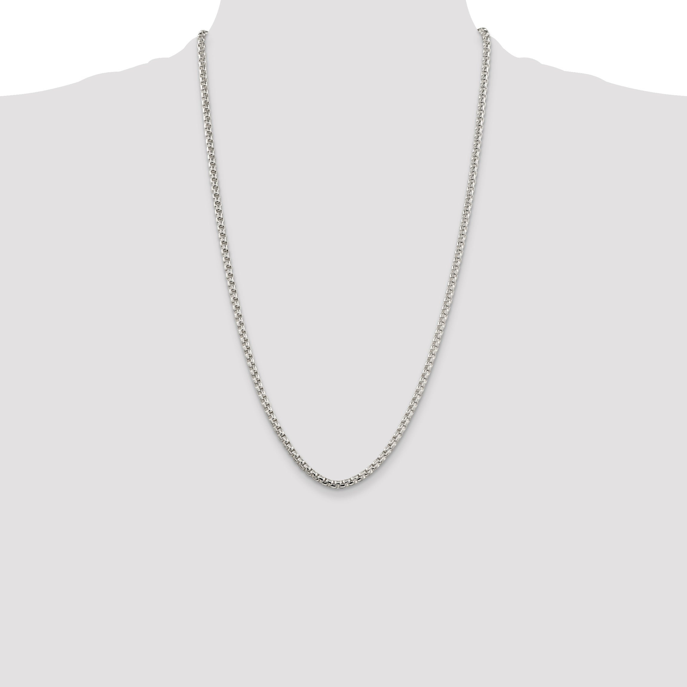 Sterling Silver Box Chain Necklace 3.6mm