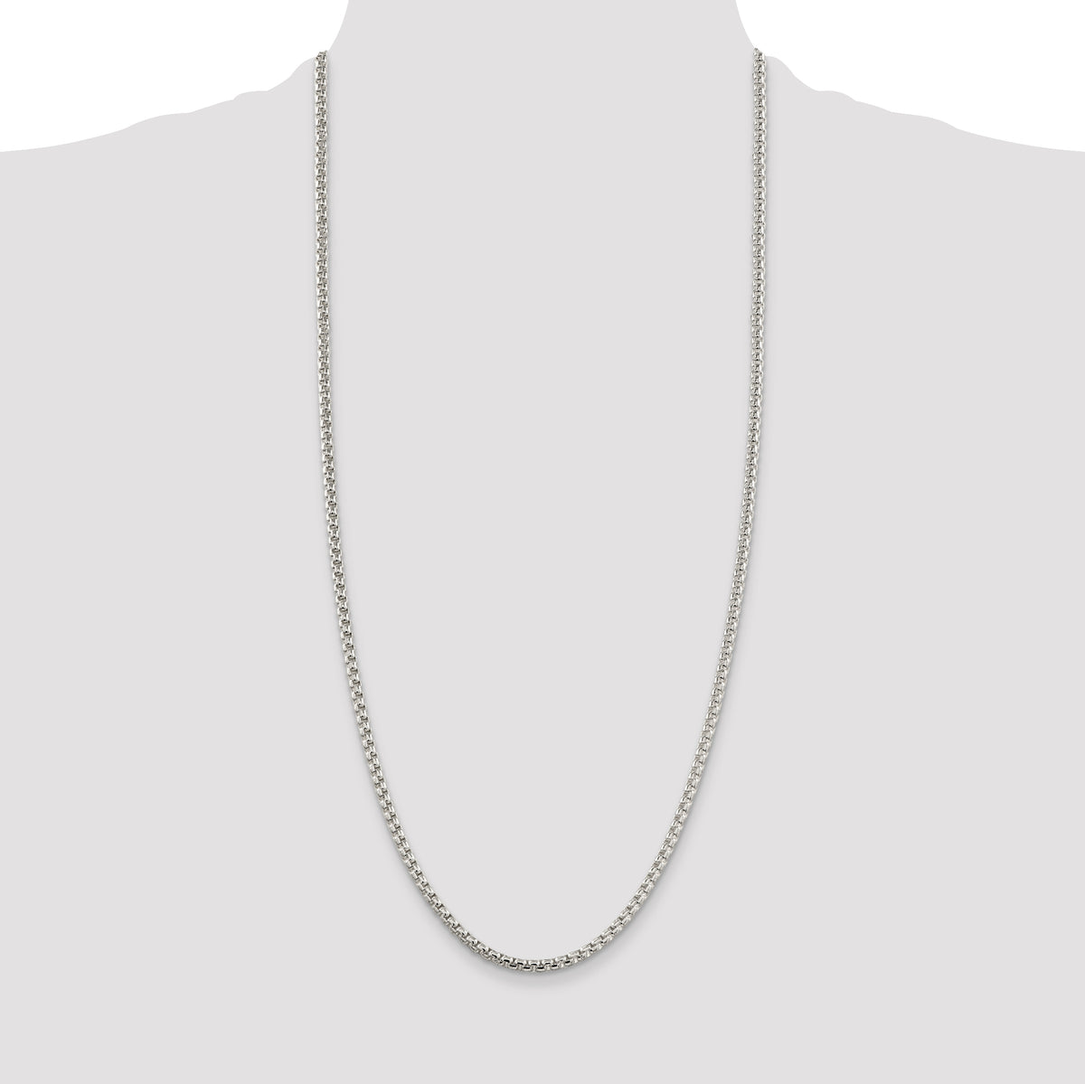 Sterling Silver 3.6mm Round Box Chain