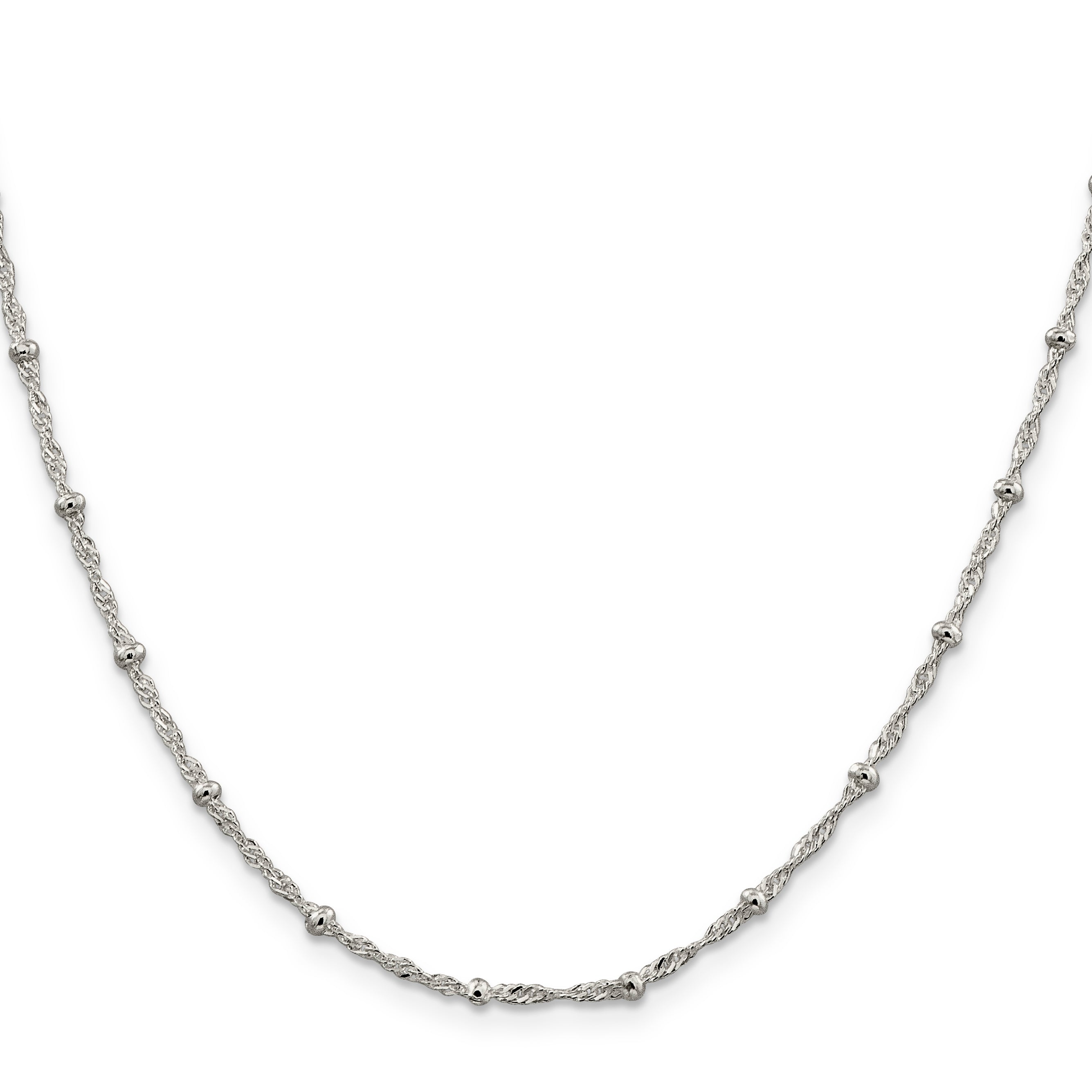 Sterling Silver 2.5mm Singapore With  Beads Chain