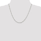 Sterling Silver 2.5mm Singapore With  Beads Chain