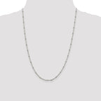 Sterling Silver 2.5mm Singapore With  Beads Chain