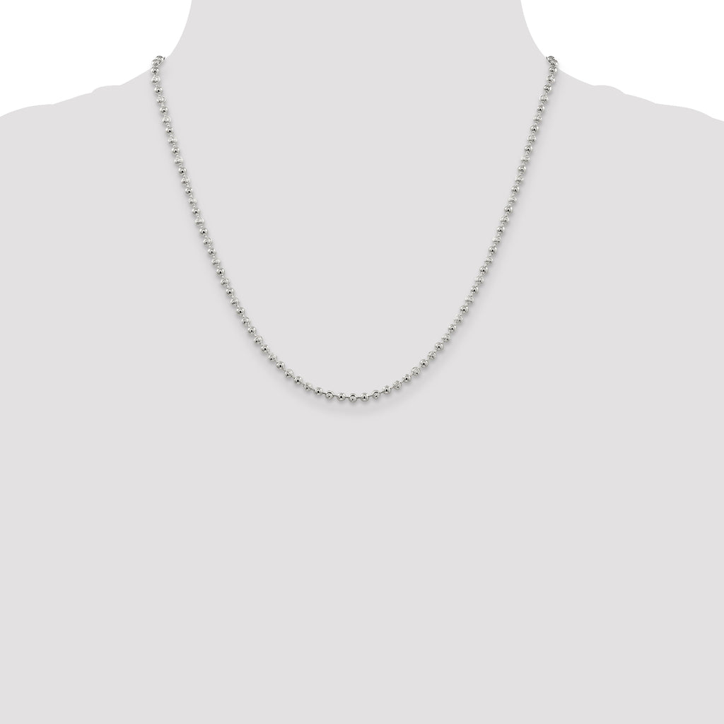 Sterling Silver 3mm Fancy Beaded Chain
