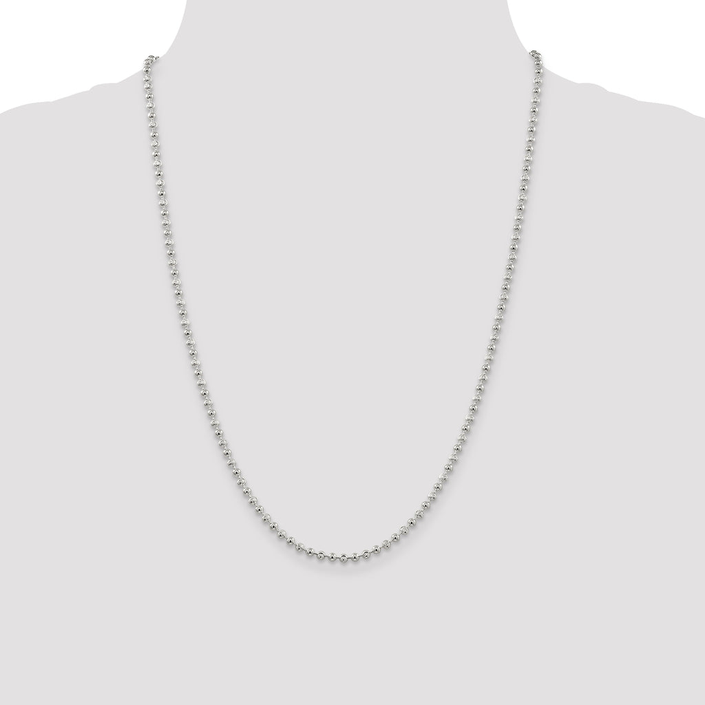 Sterling Silver 3mm Fancy Beaded Chain