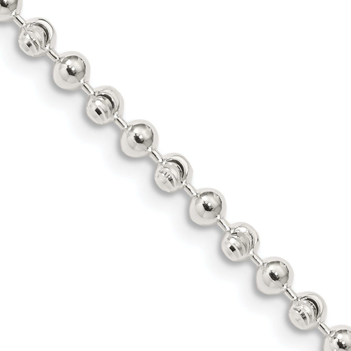 Fancy Beaded Chain Necklace in Sterling Silver, 3mm Secondary image
