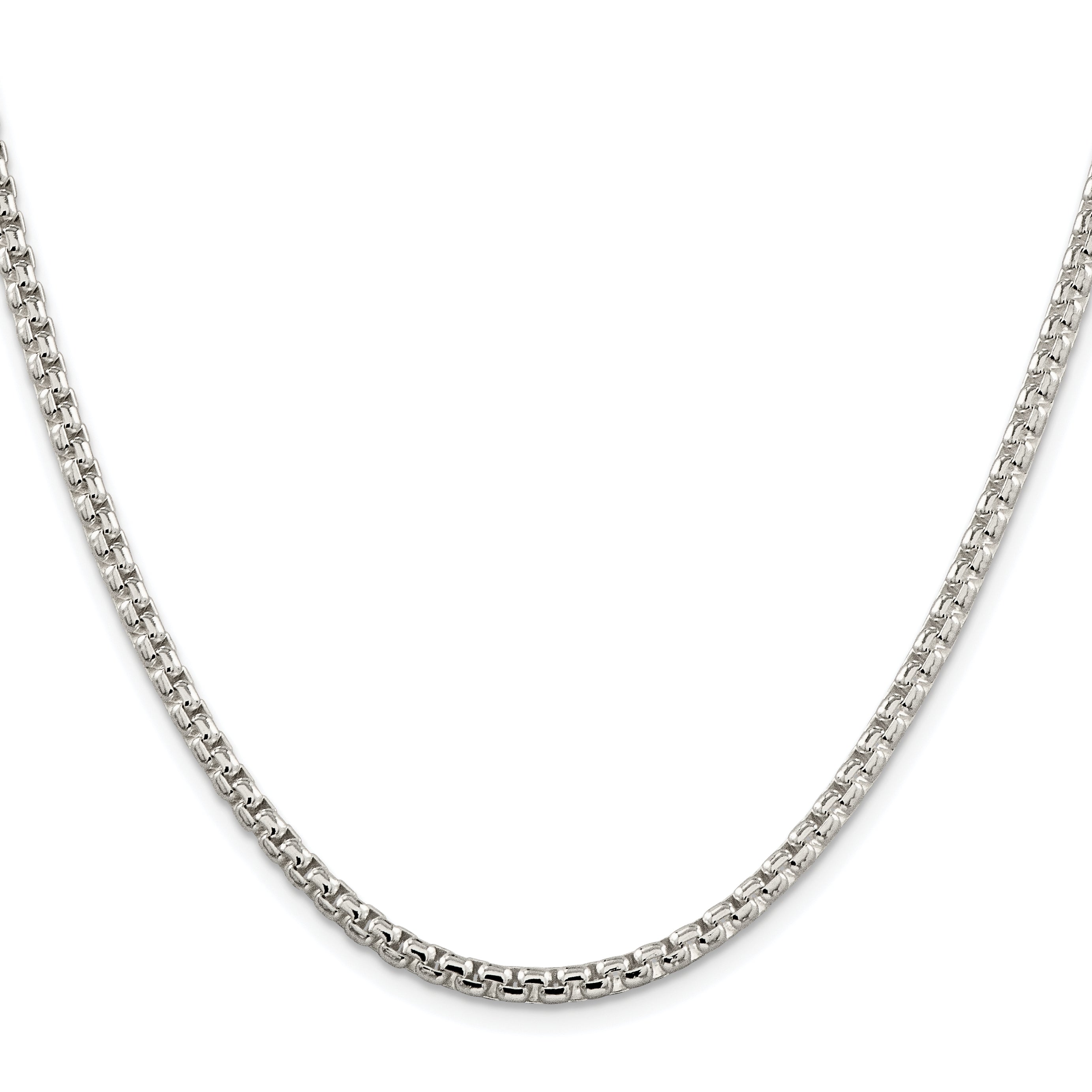 Sterling Silver Rhodium-plated 3.6mm Round Box Chain Secondary image