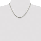 Sterling Silver Rhodium-plated 3.6mm Round Box Chain