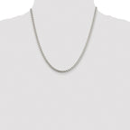 Sterling Silver Rhodium-plated 3.6mm Round Box Chain