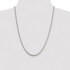 Sterling Silver Rhodium-plated 3.6mm Round Box Chain