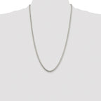 Sterling Silver Rhodium-plated 3.6mm Round Box Chain