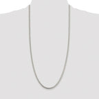 Sterling Silver Rhodium-plated 3.6mm Round Box Chain