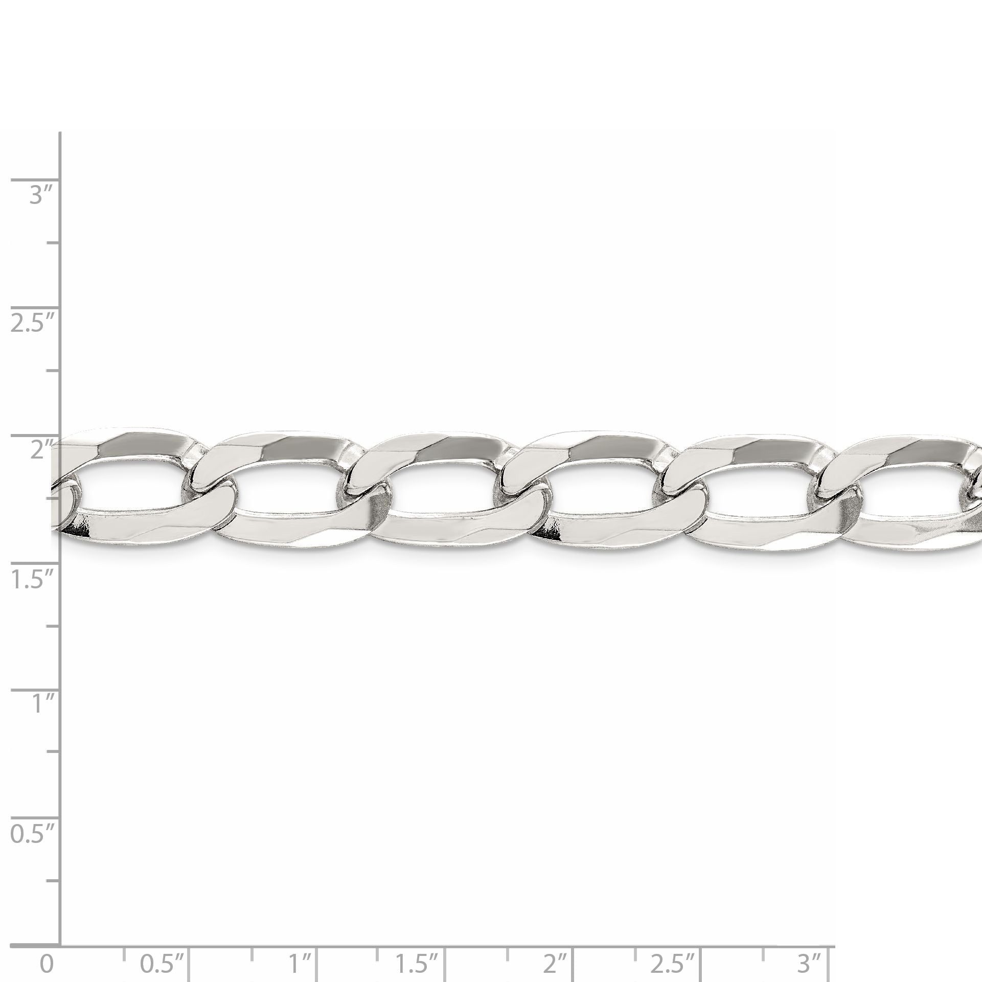 Sterling Silver 12.35mm Elongated Open Link Chain