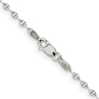 Sterling Silver 1.75mm Fancy Wave Flat Link Chain