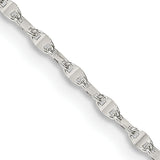 Fancy Wave Flat Link Chain Necklace in Sterling Silver, 1.75mm, 16–24 Inch
