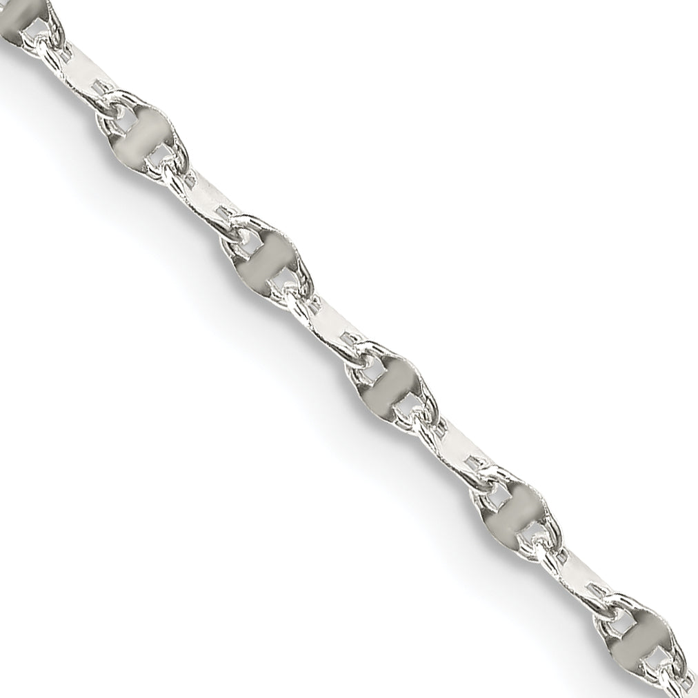 Sterling Silver 2.25mm Fancy Wave Flat Link Chain Main image