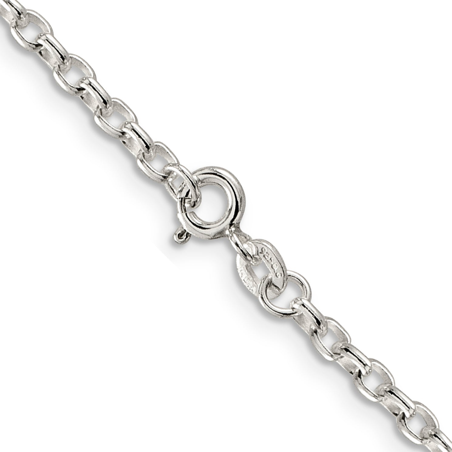 Oval Fancy Rolo Chain Necklace in Sterling Silver, 2.75mm Secondary image