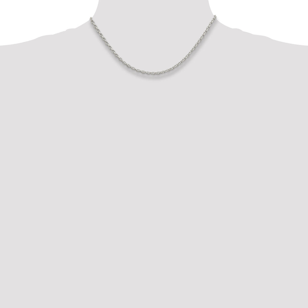 Sterling Silver 2.75mm Oval Fancy Rolo Chain