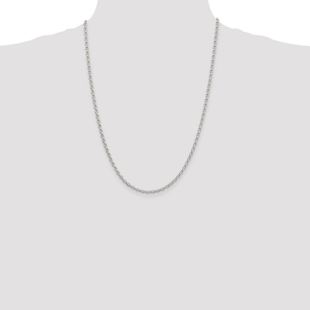 Sterling Silver 2.75mm Oval Fancy Rolo Chain