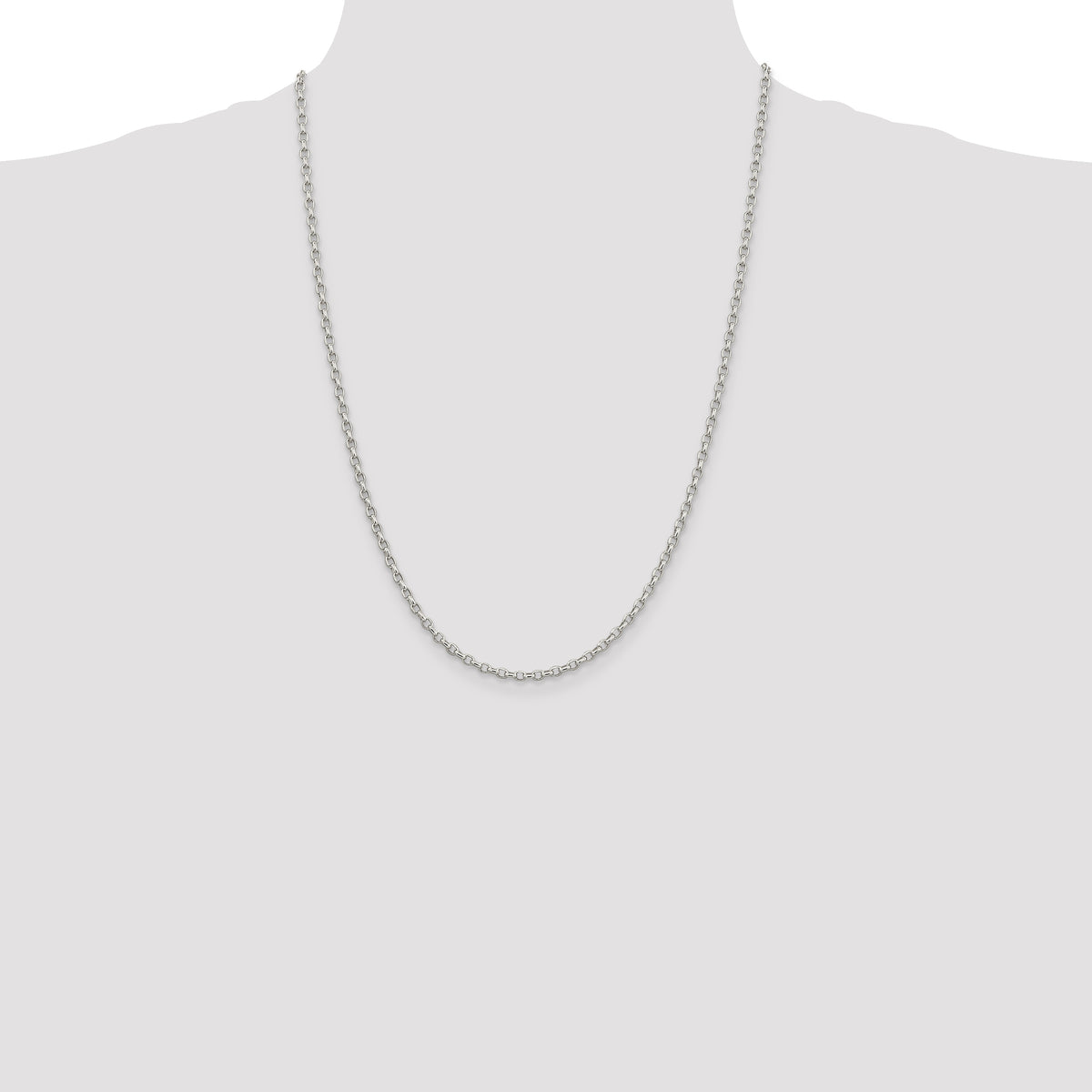 Sterling Silver 2.75mm Oval Fancy Rolo Chain