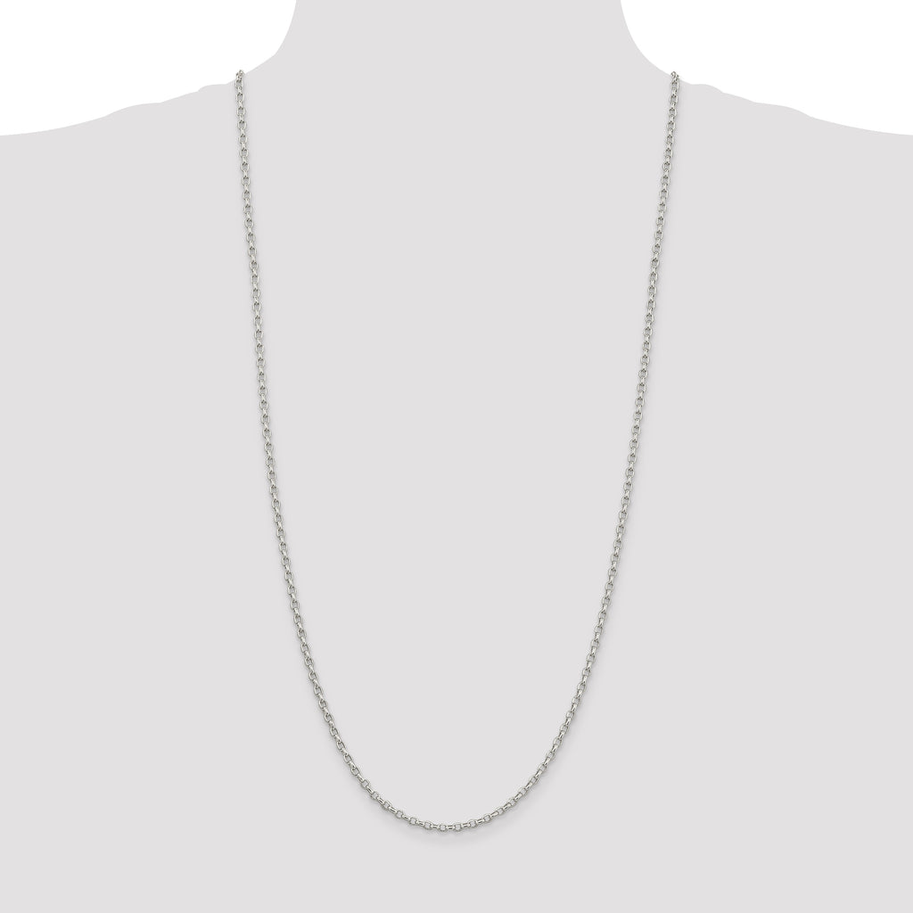 Sterling Silver 2.75mm Oval Fancy Rolo Chain