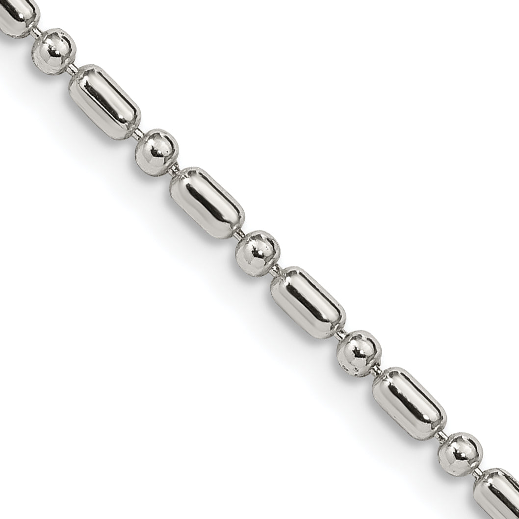 Sterling Silver 2mm Fancy Beaded Chain Main image
