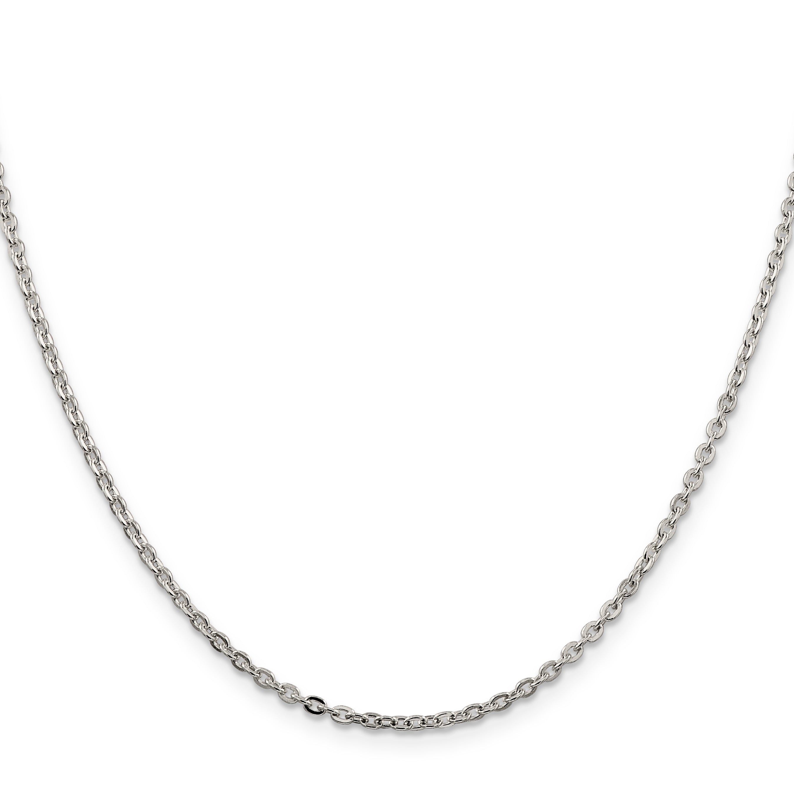 Flat Cable Chain Necklace in Sterling Silver, 2mm Secondary image