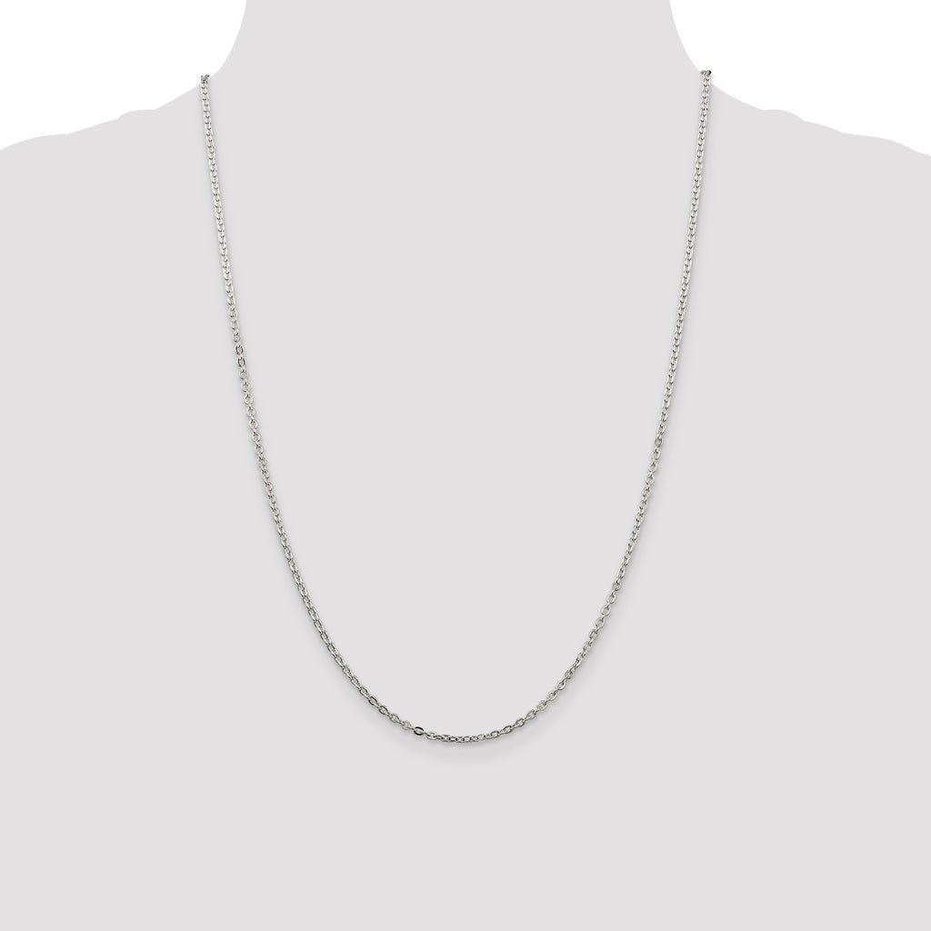 Sterling Silver 2mm Flat Link Cable Chain