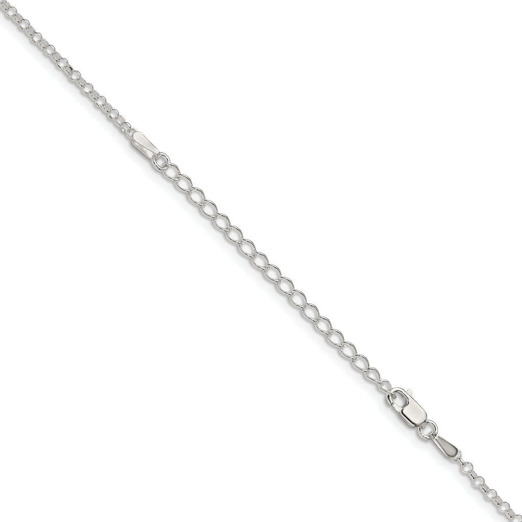 Sterling Silver 2mm Rolo Chain With Extension ext.