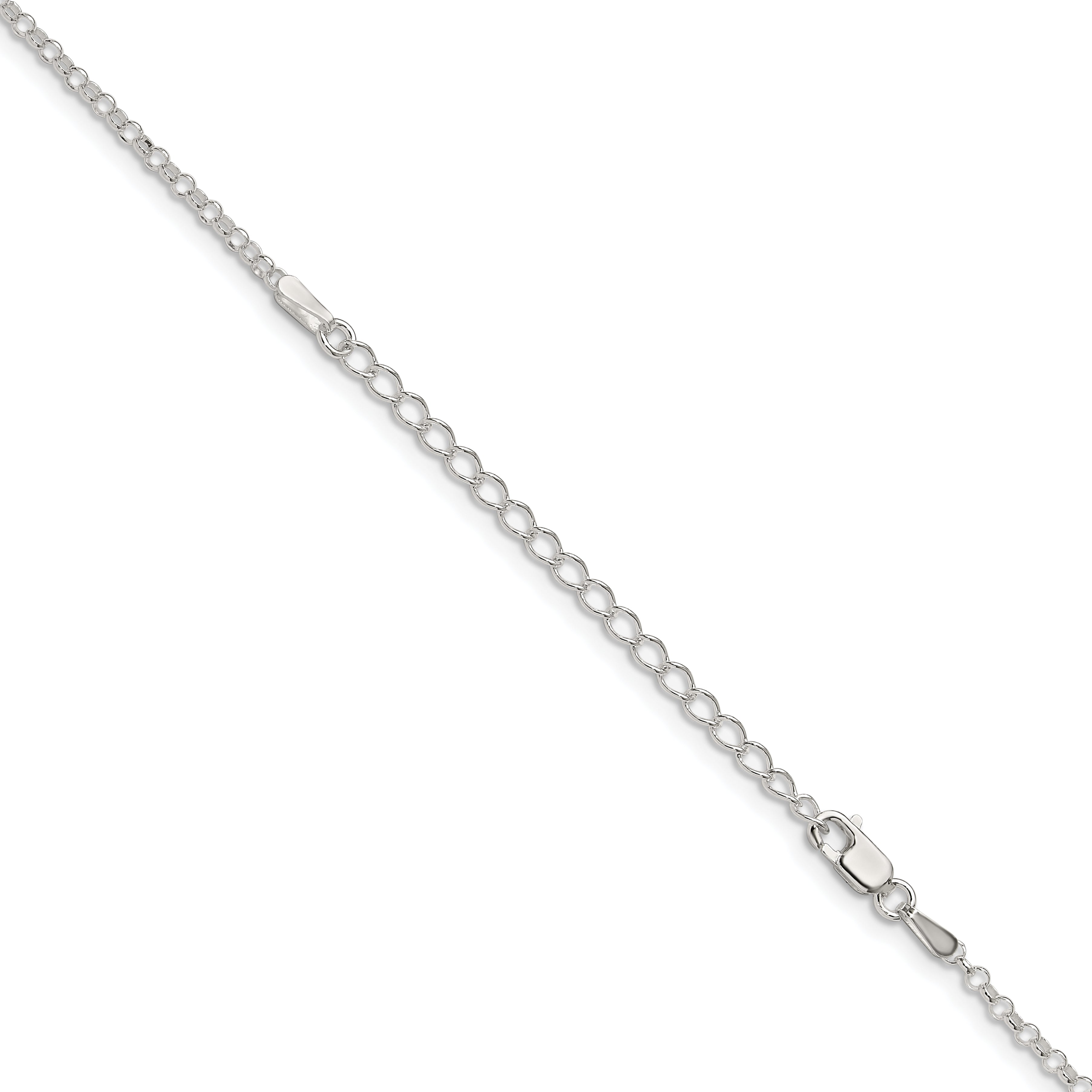 Sterling Silver 2mm Rolo Chain With Extension ext.