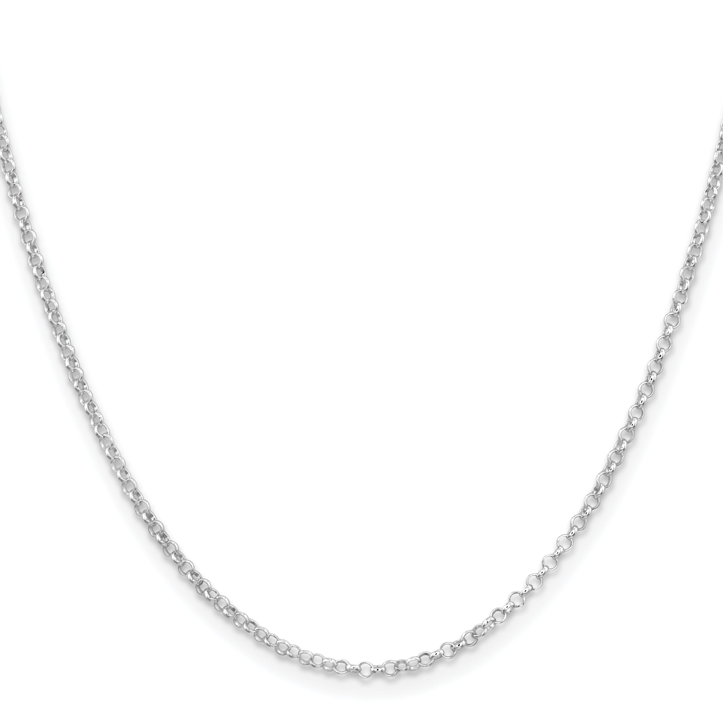 Sterling Silver Rhodium-Plated Rolo Chain Necklace 2mm Secondary image