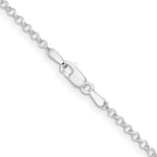Sterling Silver Rhodium-Plated Rolo Chain Necklace 2mm