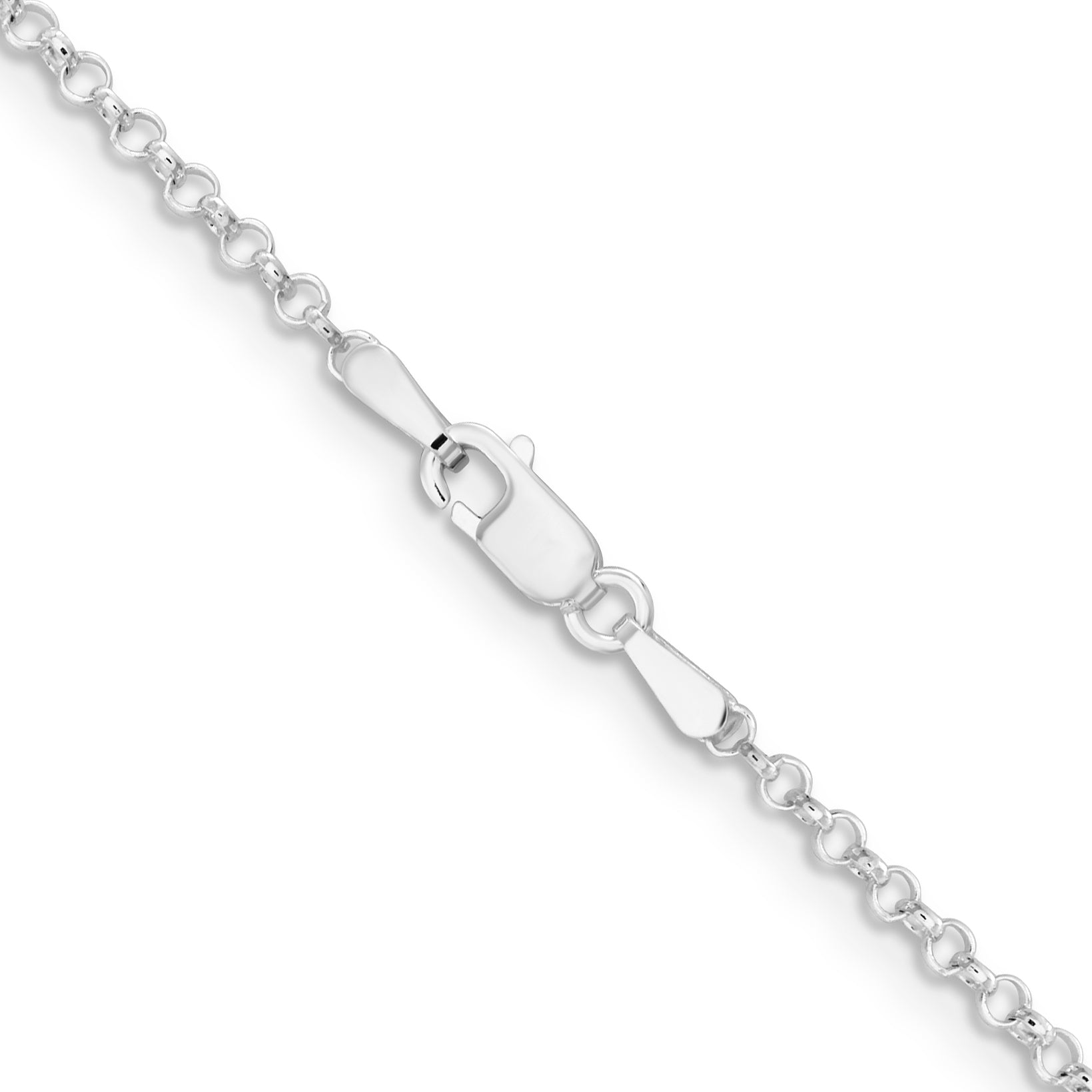 Sterling Silver Rhodium-Plated Rolo Chain Necklace 2mm