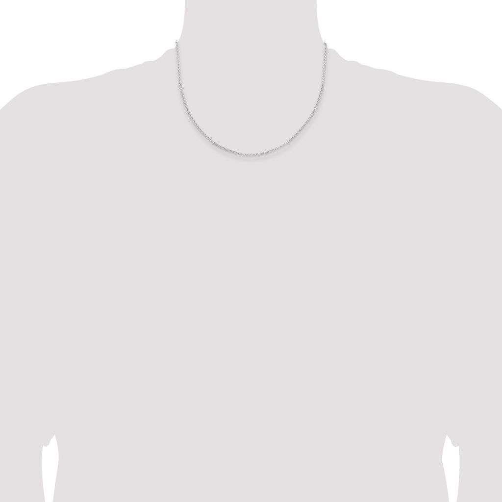 Sterling Silver Rhodium-Plated Rolo Chain Necklace 2mm