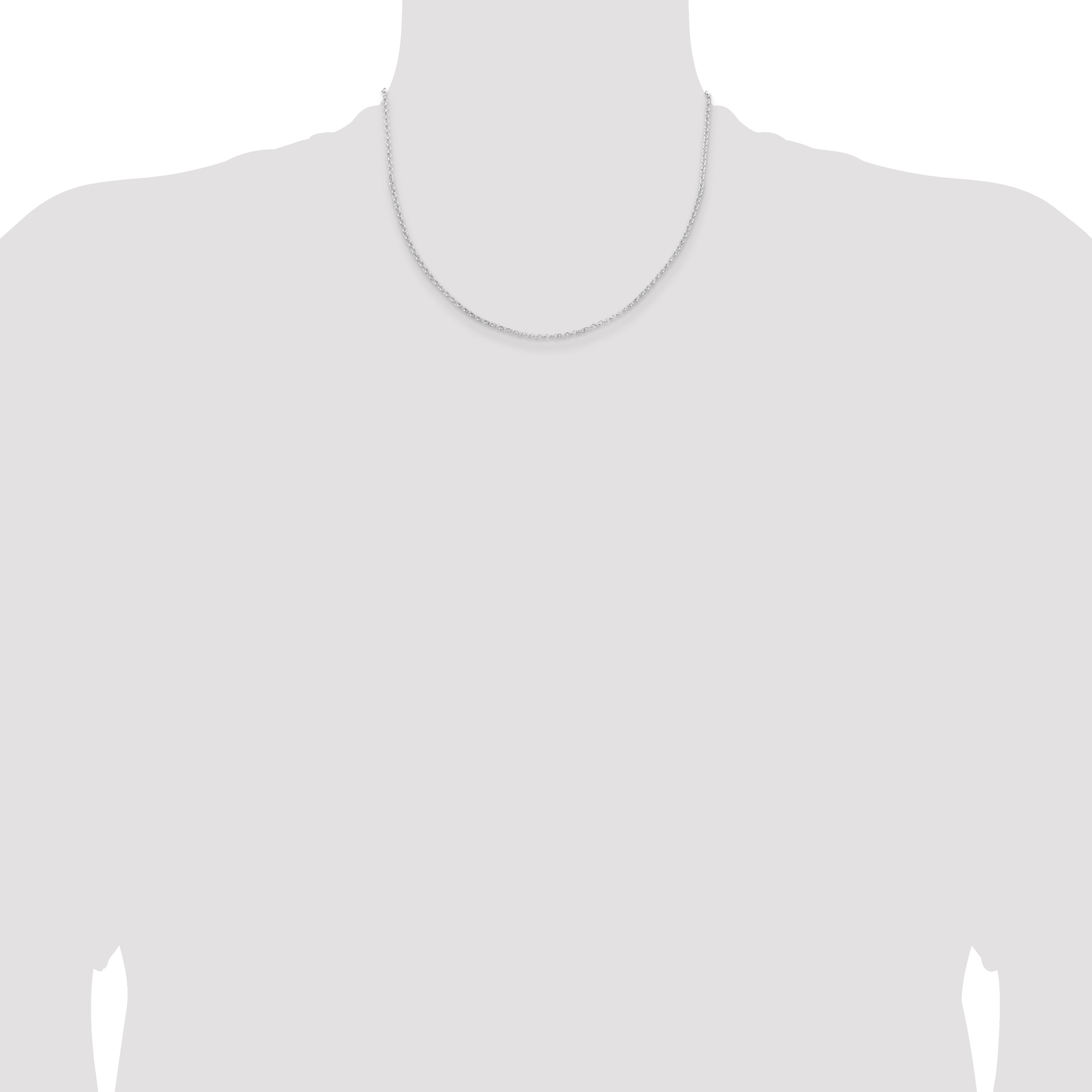 Sterling Silver Rhodium-Plated Rolo Chain Necklace 2mm