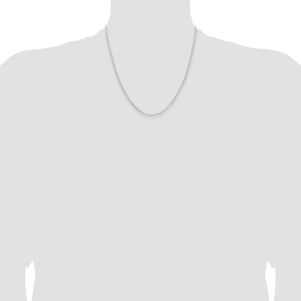 Sterling Silver Rhodium-plated 2mm Rolo Chain