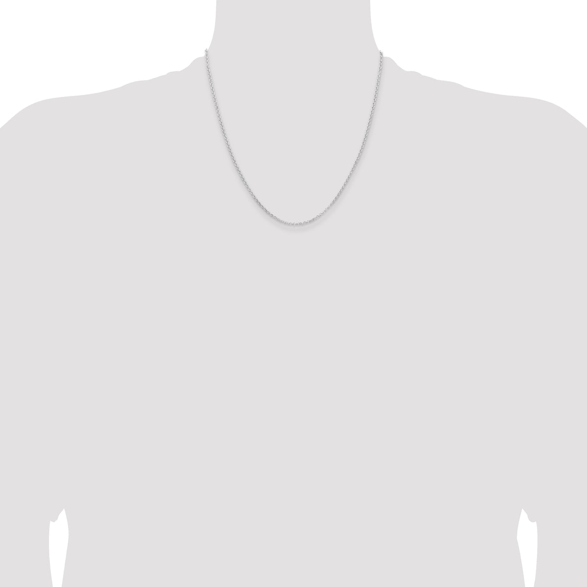 Sterling Silver Rhodium-plated 2mm Rolo Chain