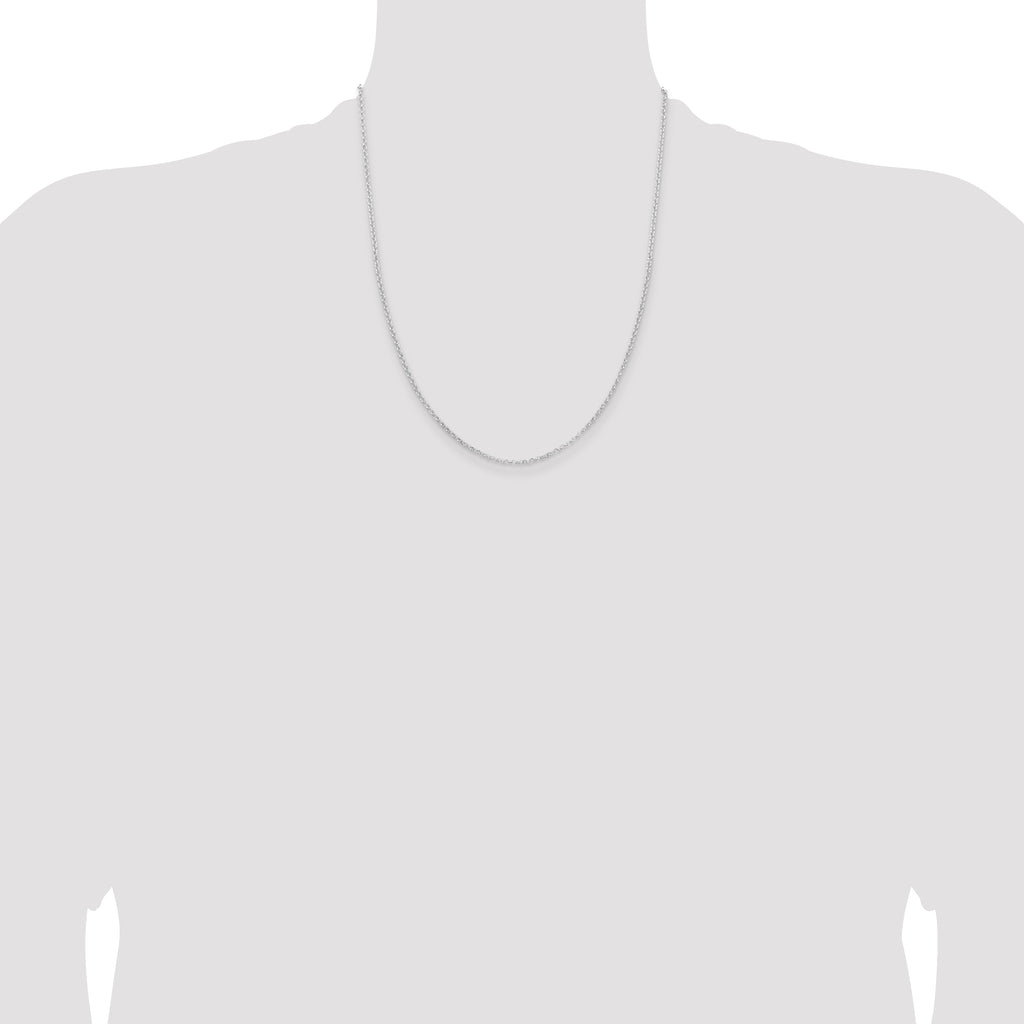 Sterling Silver Rhodium-plated 2mm Rolo Chain